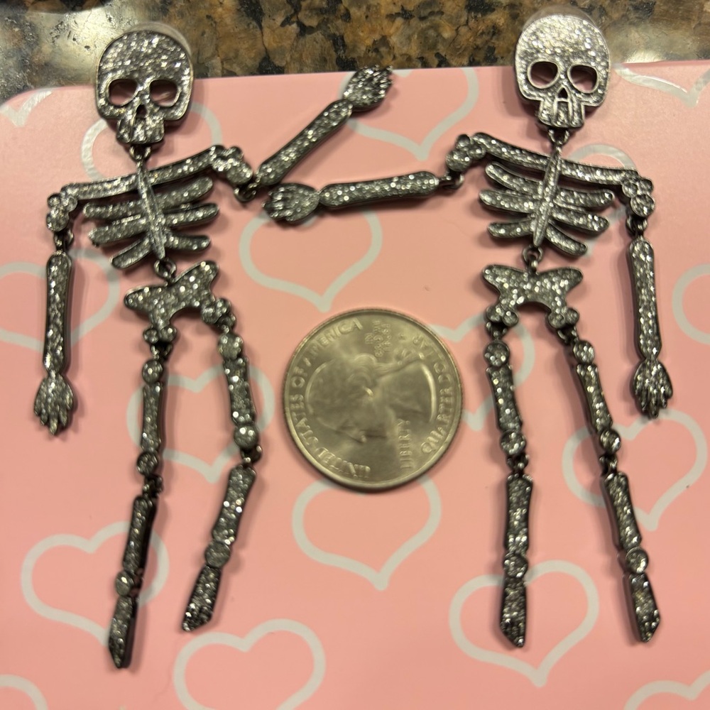 Baublebar glitter skeleton post earrings